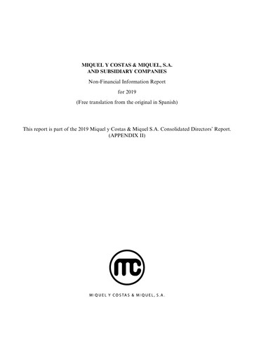 Thumbnail Miquel y Costas & Miquel ESG Report 2019