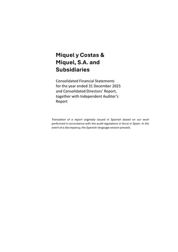 Thumbnail Miquel y Costas & Miquel Financial Statement 2025