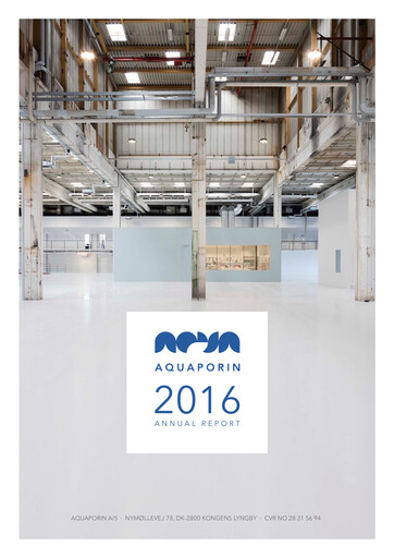 Thumbnail Aquaporin Annual Report 2016
