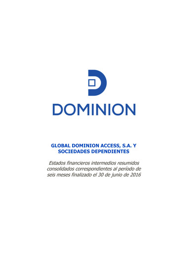 Thumbnail Global Dominion Access Financial Statement 2016-h1