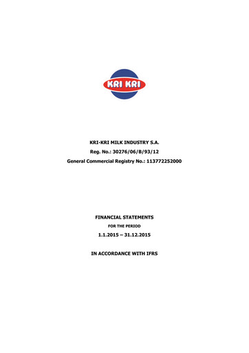 Thumbnail Kri-Kri Milk Industry Financial Statement 2015