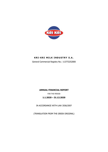 Thumbnail Kri-Kri Milk Industry Financial Statement 2020