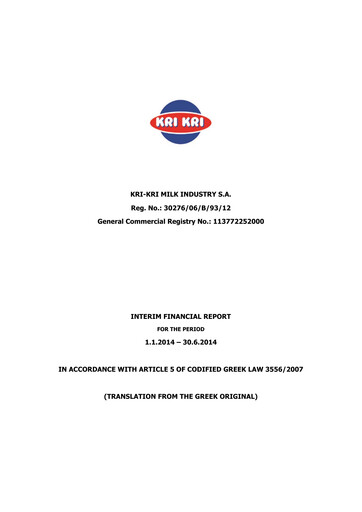 Vorschaubild Kri-Kri Milk Industry Halbjahresbericht 2014-h1
