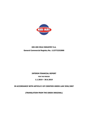 Vorschaubild Kri-Kri Milk Industry Halbjahresbericht 2019-h1