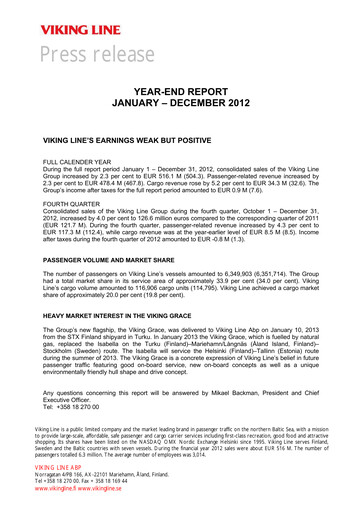 Thumbnail Viking Line Abp Financial Statement 2012