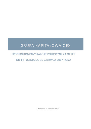 Vorschaubild OEX S.A. Halbjahresbericht 2017-h1