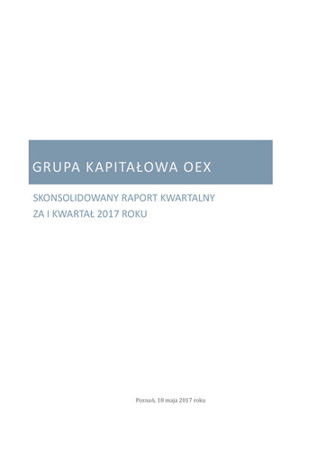 Vorschaubild OEX S.A. Quartalsbericht 2017-q1