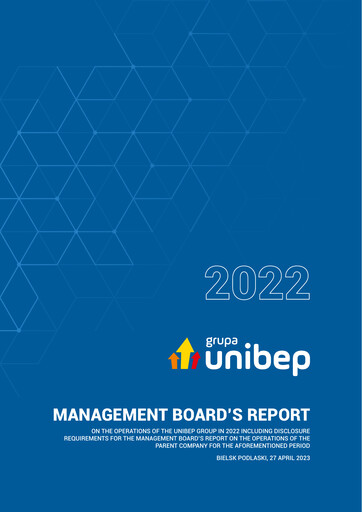 Miniature Unibep Rapport annuel 2022