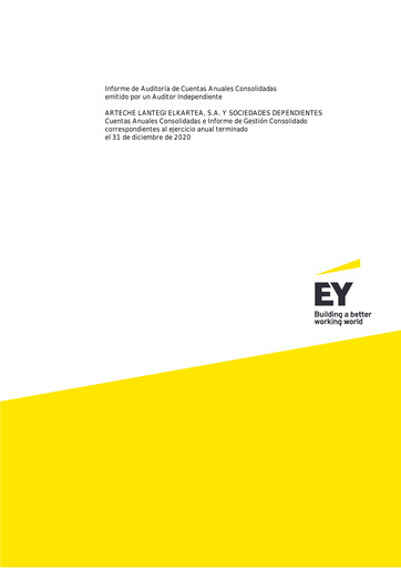 Thumbnail Arteche Lantegi Elkartea, S.A. Financial Statement 2020