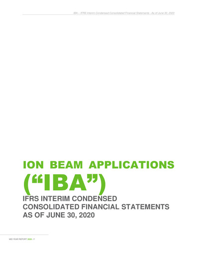 Thumbnail Ion Beam Applications Half-year Report 2020-h1
