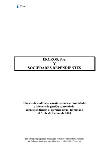 Thumbnail Ercros Financial Statement 2020