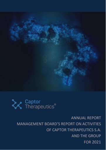 Miniature Captor Therapeutics Rapport annuel 2021