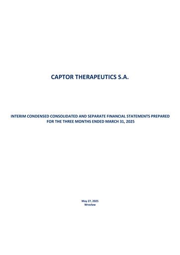 Vorschaubild Captor Therapeutics Quartalsbericht 2025-q1