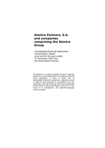 Thumbnail Alantra Partners Annual Report 2022