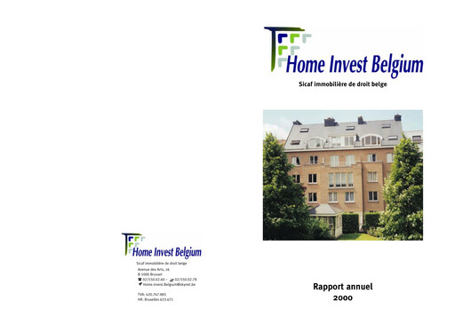 Thumbnail Home Invest Belgium Annual Report 2000