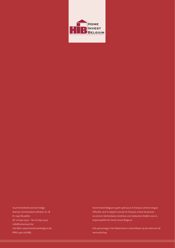Thumbnail Home Invest Belgium Annual Report 2005