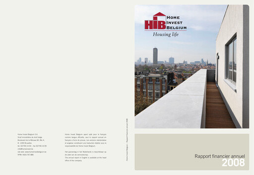 Thumbnail Home Invest Belgium Annual Report 2008