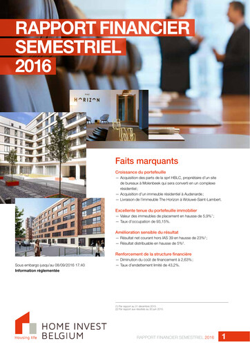 Thumbnail Home Invest Belgium Half-year Report 2016-h1
