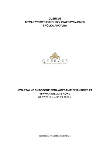 Thumbnail Quercus TFI Quarterly Report 2019-q3