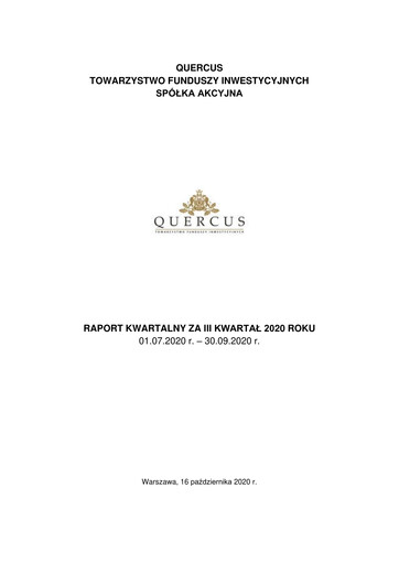 Thumbnail Quercus TFI Quarterly Report 2020-q3