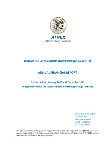 Thumbnail ATHEX  (Athens Stock Exchange) Financial Statement 2015