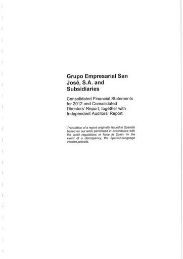 Thumbnail Grupo Empresarial San José Financial Statement 2012