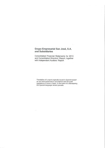 Thumbnail Grupo Empresarial San José Financial Statement 2013