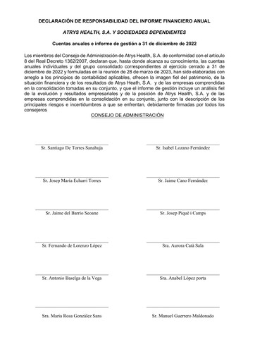 Thumbnail Atrys Health Financial Statement 2022