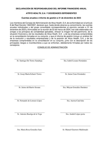 Thumbnail Atrys Health Financial Statement 2023