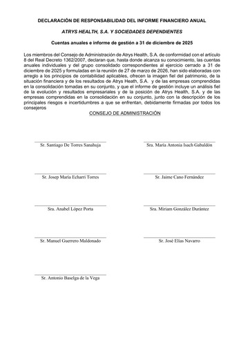 Thumbnail Atrys Health Financial Statement 2025