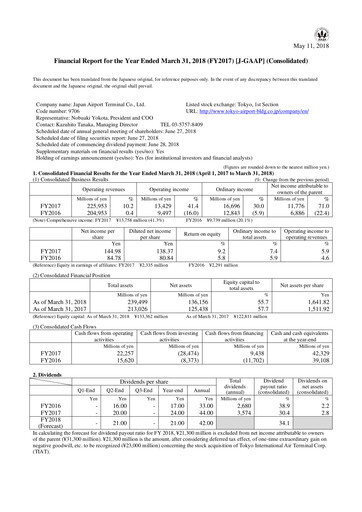 Thumbnail Japan Airport Terminal Financial Statement fy2017