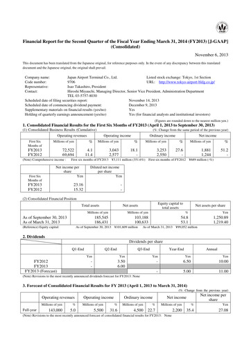 Thumbnail Japan Airport Terminal Quarterly Report 2013-q2