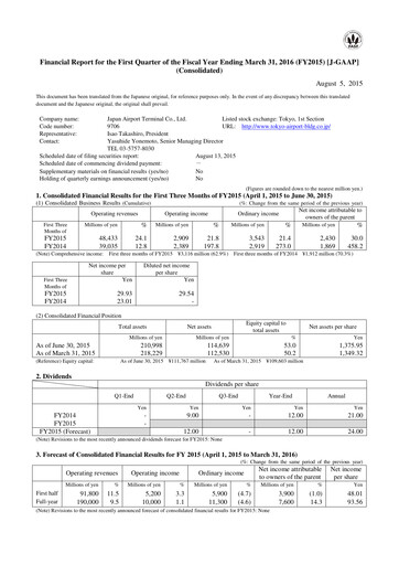 Thumbnail Japan Airport Terminal Quarterly Report 2015-q1