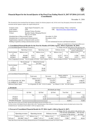 Thumbnail Japan Airport Terminal Quarterly Report 2016-q2