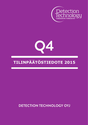 Miniature Detection Technology Rapport financier 2015