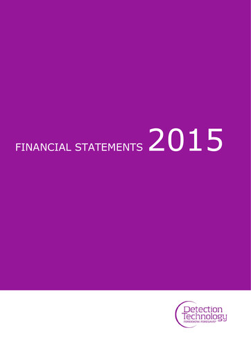 Thumbnail Detection Technology Financial Statement 2015