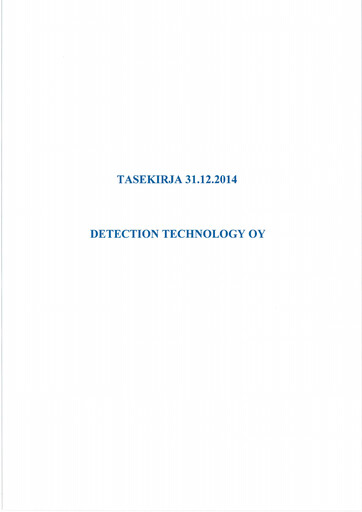 Thumbnail Detection Technology Financial Statement 2014