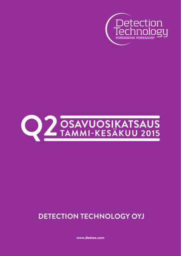 Miniature Detection Technology Rapport semestriel 2015-h1