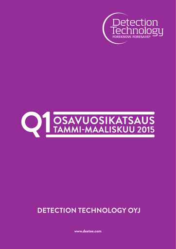 Thumbnail Detection Technology Quarterly Report 2015-q1