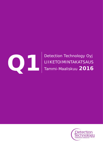 Thumbnail Detection Technology Quarterly Report 2016-q1