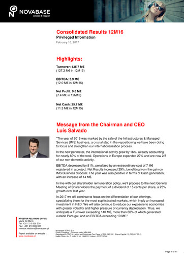 Thumbnail Novabase Financial Report 2016