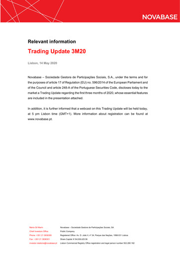 Thumbnail Novabase Quarterly Report 2020-q1