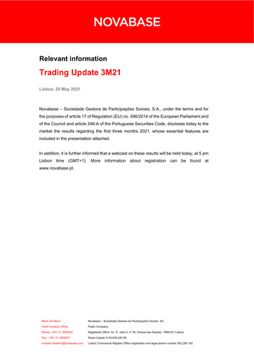 Thumbnail Novabase Quarterly Report 2021-q1