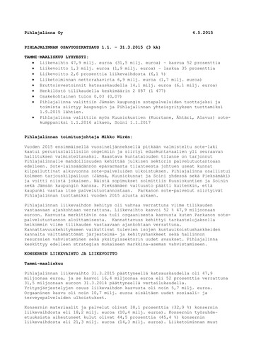 Thumbnail Pihlajalinna Oyj Quarterly Report 2015-q1