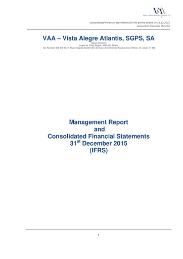 Thumbnail Vista Alegre Atlantis Financial Statement 2015