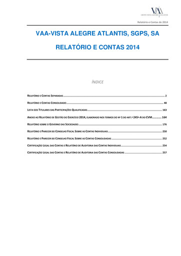 Thumbnail Vista Alegre Atlantis Financial Statement 2014