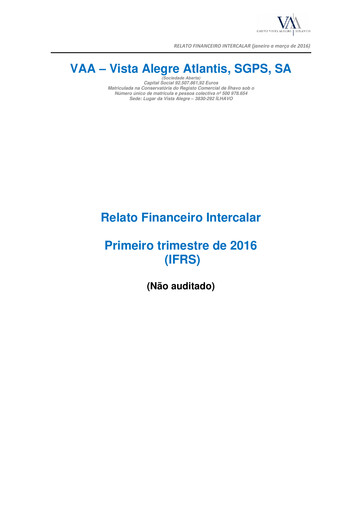 Thumbnail Vista Alegre Atlantis Quarterly Report 2016-q1