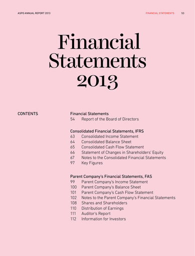 Thumbnail Aspo Oyj Financial Statement 2013