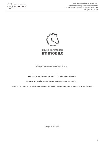 Thumbnail Grupa Kapitałowa Immobile Financial Statement 2019
