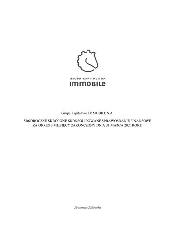 Thumbnail Grupa Kapitałowa Immobile Financial Statement 2020-q1